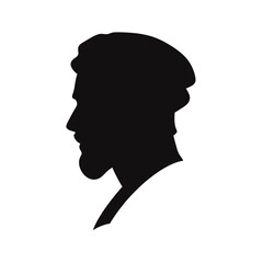 Wall Mural - Arab people head front view silhouette