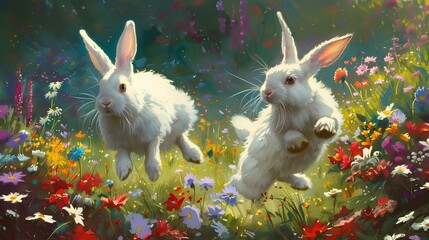 rabbits in the garden