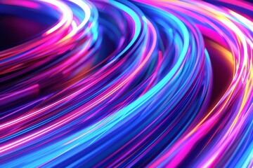 Wall Mural - optical fiber speed concept illustration, colorful lines, cable close up, high speed network, data t
