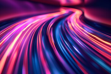 Wall Mural - optical fiber speed concept illustration, colorful lines, cable close up, high speed network, data t