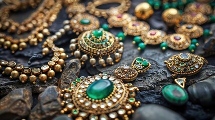 Wall Mural - Jewelry and Precious Stones from India