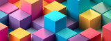 Fototapeta Londyn - A colorful image of blocks in various colors. The blocks are arranged in a way that creates a sense of depth and dimension. Generative AI
