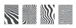 Collection of creative monochrome drawing striped contemporary covers, templates, posters, placards, brochures, banners, flyers and etc. Abstract trendy black and white cards with curve wavy lines