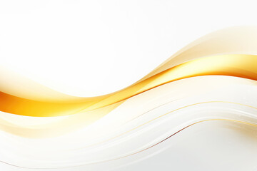 Wall Mural - White and golden gradient abstract line and wave background