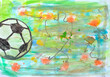 handmade soccer aquarelle illustration,great soccer or football event this year.