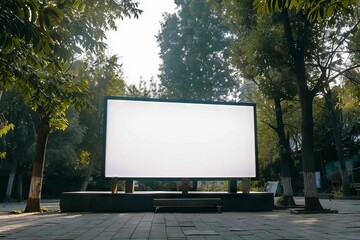 blank led screen mockup for outdoor event advertising copy space