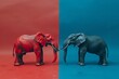 Elephant donkey political debate metaphor Republicans Democrats US politics parties opinion discussion disagreement symbols animals ideology red blue election campaign government

