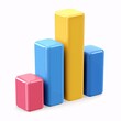 Colorful 3D Bar Graph with Pink, Blue, and Yellow Bars
