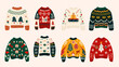 Assorted Ugly Christmas Sweaters in Different Colors