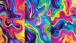Vibrant Psychedelic Swirls on Colorful Background