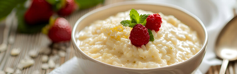 Wall Mural - muesli with yogurt and strawberries nutrition delicious recipe healthy mealtime cuisine on white background