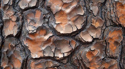 Canvas Print - Close up image of the design and arrangement of pine tree bark