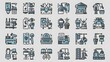 © 재문 황 - Repair concept editable stroke outline icons set isolated on white background flat vector illustration. It's pixel perfect. 64 x 64