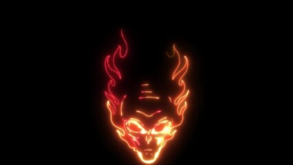 Wall Mural - video of Flaming alien head