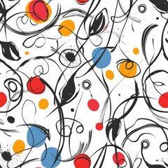 Wall Mural - Abstract Artistic Background with Colorful Circles and Swirls