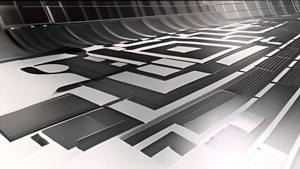 Poster - black and white geometric background generative ai