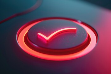 Poster - A close up of a button with a red light. Suitable for technology concepts