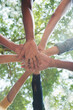 © aFotostock - Diverse multiethnic Partners hands together teamwork group of multiracial people meeting join hands togetherness. Diversity people hands join empower partnership teams connection volunteer community