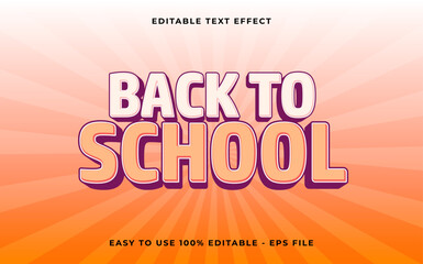 Poster - back to school editable text effect. Minimalist vector text effect.