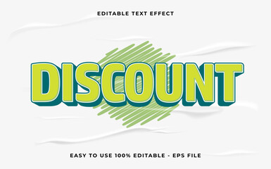 Poster - discount editable text effect. Minimalist vector text effect.