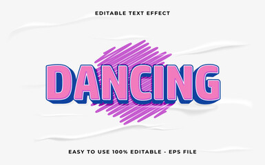 Poster - dancing editable text effect. Minimalist vector text effect.