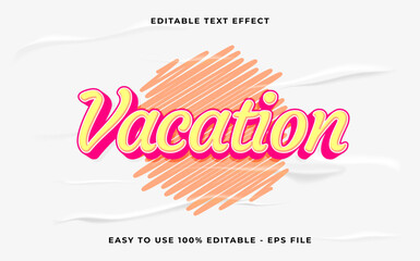 Poster - vacation editable text effect. Minimalist vector text effect.