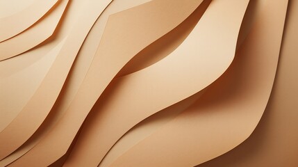 Poster - Beige colored paper texture background Minimal paper cut style composition with layers of geometric shapes and lines in shades of brown colors Top view : Generative AI