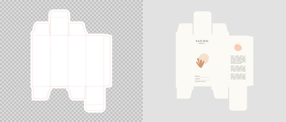 Cardboard box template. Cosmetic package box design. Vector illustration.