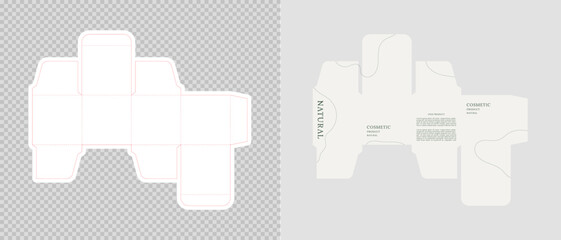 Cardboard box template. Cosmetic package box design. Vector illustration.
