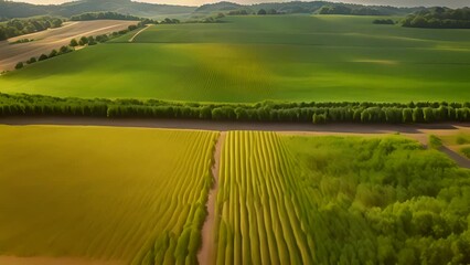 Poster - Aerial View of Corn Field Generative AI
