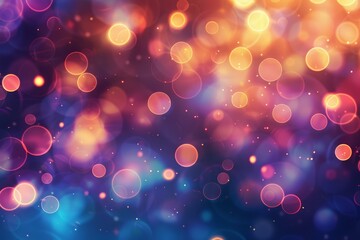Poster - Abstract background of bright colorful bokeh lights with a festive atmosphere