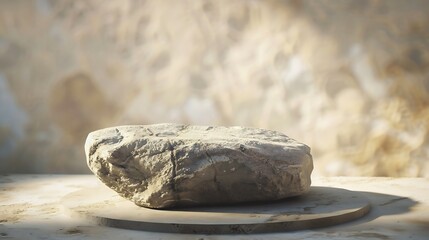Aufkleber - product display podium Rock Stone with blurred background with sunlight shadow : Generative AI