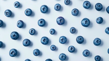 Aufkleber - Creative layout made of blueberry on the white background Flat lay Food concept Macro concept : Generative AI
