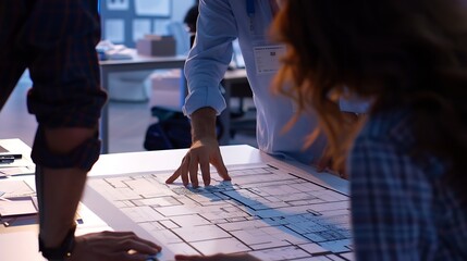 Leinwandbilder - Convention planner discussing the floor plans : Generative AI