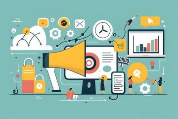 Aufkleber - Minimalist Trendy Design for Digital Marketing and Business Analytics