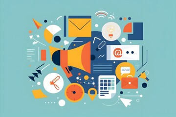 Leinwandbilder - Minimalist Trendy Design for Modern Digital Marketing and Business Communication