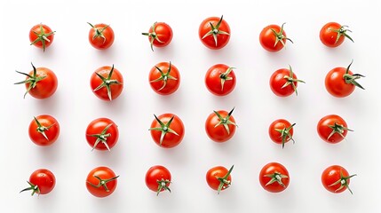 Poster - Creative layout made of tomato on the white background Flat lay Food concept Tomato on the white background : Generative AI
