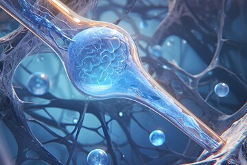 Aufkleber - Intricate Connections Visualizing the Neural Network of the Cerebral Cortex through Electron Microscopy