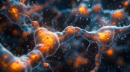 Leinwandbilder - Intricate Neural Network Revealed through Electron Microscopy Unraveling the Complexity of the Brain s Cellular Structure and Connectivity