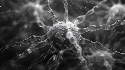Aufkleber - Electron Microscopy of Brain Neural Network Revealing Intricate Cellular Structure and Connections