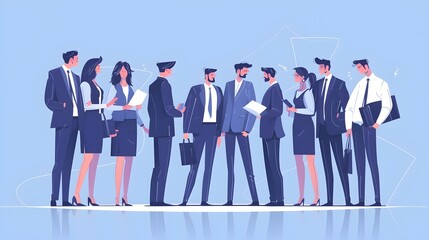Aufkleber - Business Professionals Discussing Strategy and in Corporate Setting
