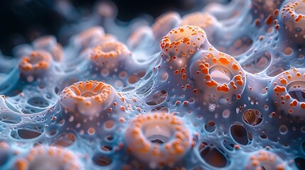 Aufkleber - closeup microscopy image of intricate biological structures and disease microorganisms