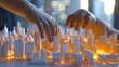 © Generative AI - Childrens hands are building cities in 3D modeling Concepts about the city : Generative AI