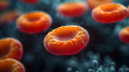 Poster - Detailed Microscopic View of Human Blood Cells and DNA Structure
