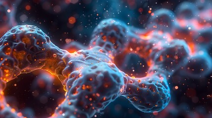 Leinwandbilder - Captivating Microscopy of Intricate Cellular DNA Structure in Vibrant Scientific Imagery