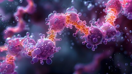 Poster - Captivating Microscopic of Cellular DNA Structure and Intricate Patterns