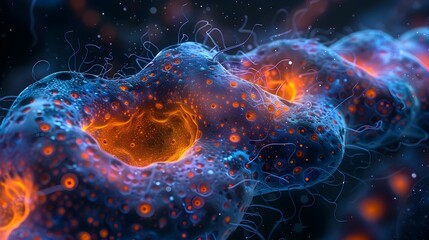 Poster - Captivating Microscopic Tapestry of Cellular Structures Unveiling Nature s Intricate Masterpiece