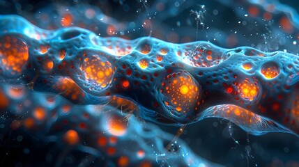 Poster - Microscopic Examination of Intricate Cellular Structures Revealing the Captivating Intricacies of Organic Life and Scientific Discovery