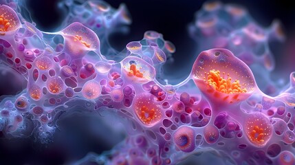 Poster - captivating microscopic of plant dna structures