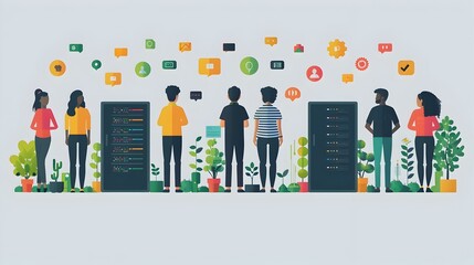 Aufkleber - Diverse Team Collaborating on Technical Solutions in Modern Digital Workspace